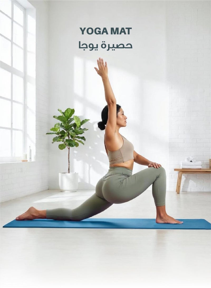 REST Yoga Mat Non Slip, Yoga Mat with Strap Included 10mm Thick Exercise Mat Ideal for HiiT, Pilates, Yoga and Many Other Home Workouts, Blue - Image 2